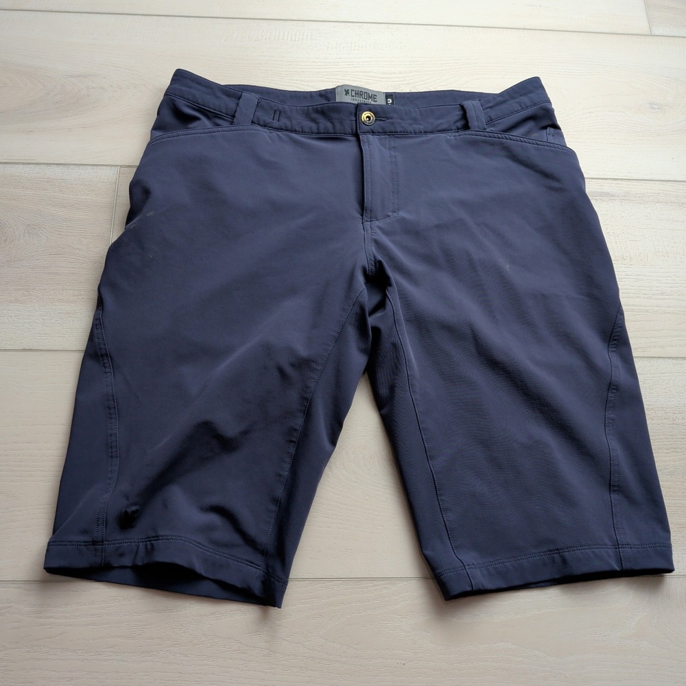 Chrome Industries Union Shorts Mens 36 Navy Blue Cycling Utility 4-Way Stretch